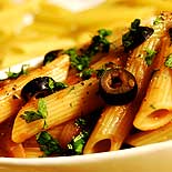 Pasta with black olive