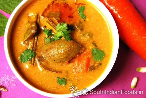 Andhra style mixed vegetable sambar