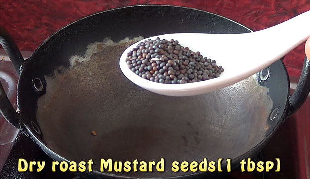Add mustard seeds, dry roast