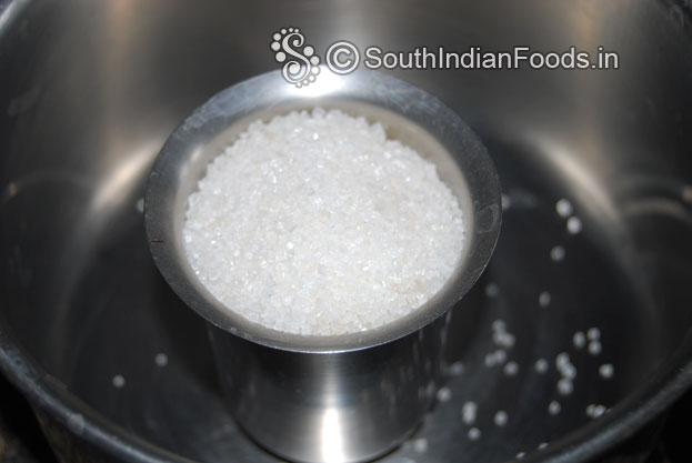 For sugar syrup add sugar in a pan