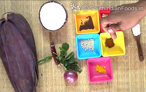 Vazhai poo poriyal ingredients