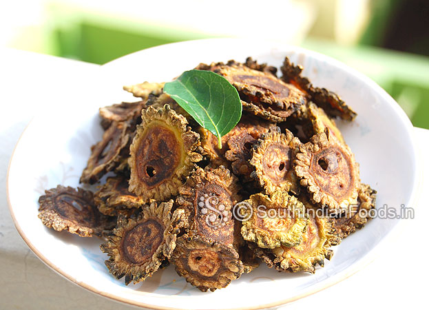 Crispy bitter gourd pavakkai fry is ready