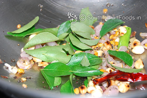 Add curry leaves saute