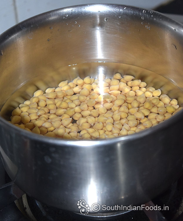 Heat pan add chickpeas & water