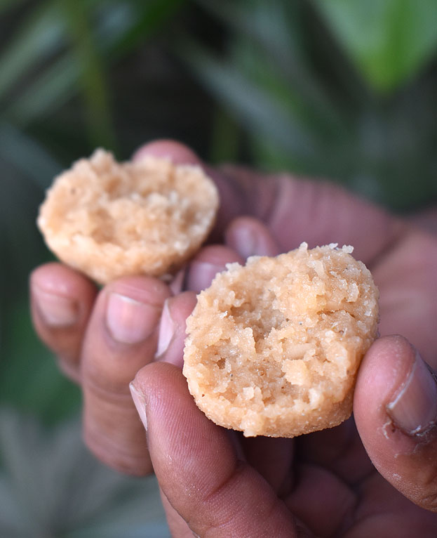 Coconut jaggery laddu