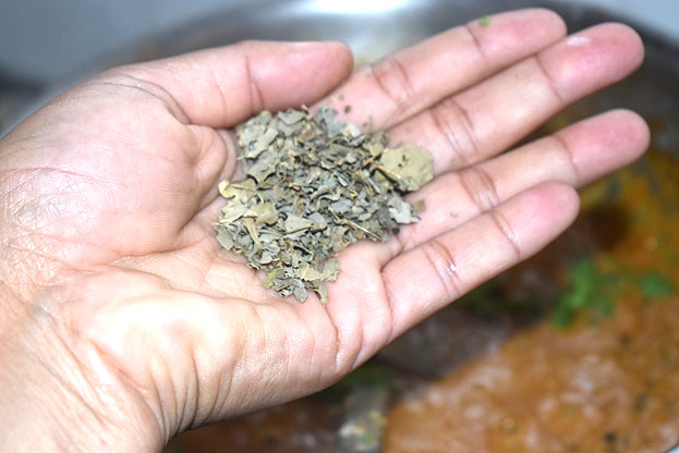 Add kasoori methi[dried fenugreek leaves]