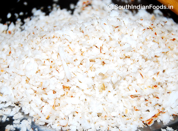 Dry roasted coconut