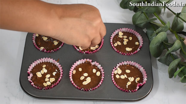 Eggless oats chocolate cupcake step 17