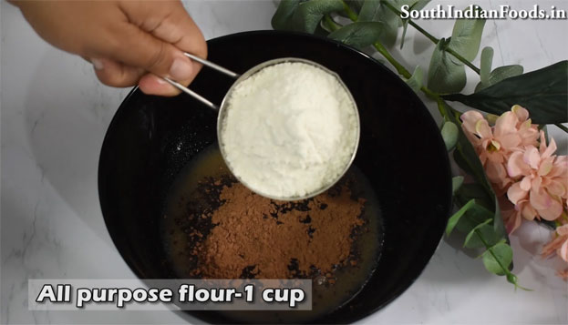 Eggless oats chocolate cupcake step 6