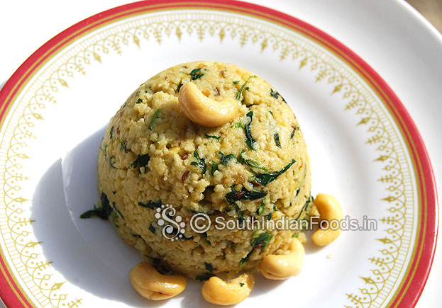 Foxtail millet greens pongal