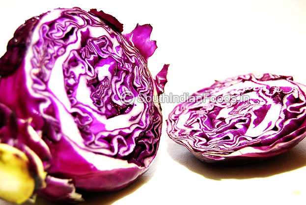 Half cut purple cabbage