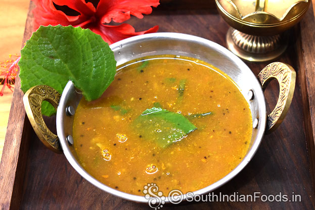 karpooravalli rasam ready, serve hot with rice