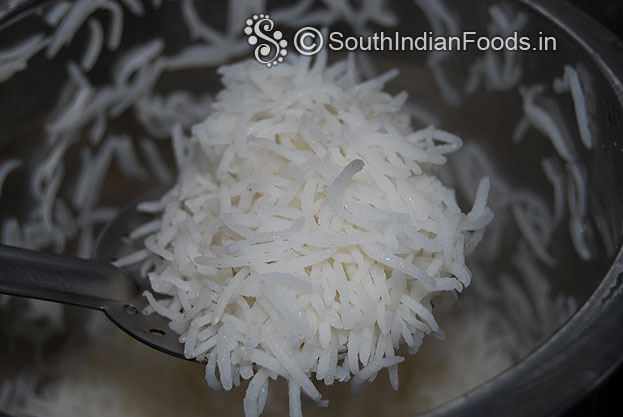 Perfectly cooked basmati rice is ready