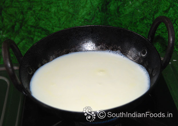Boil milk in an iron pan