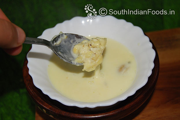 Pour prepared basundi to a serving bowl, add malai[Paal yedu]
