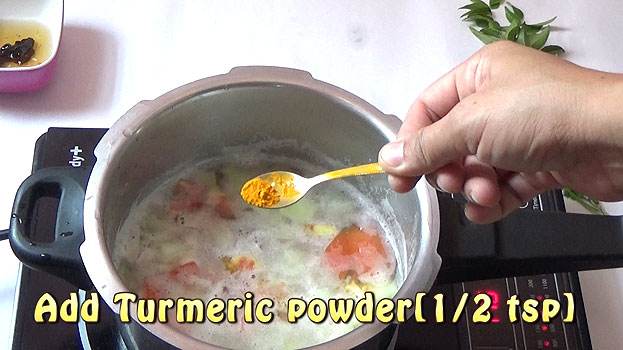 Add turmeric powder