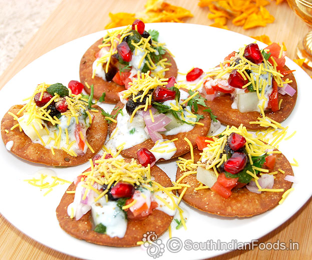 Delicious papdi chaat ready, serve immediately