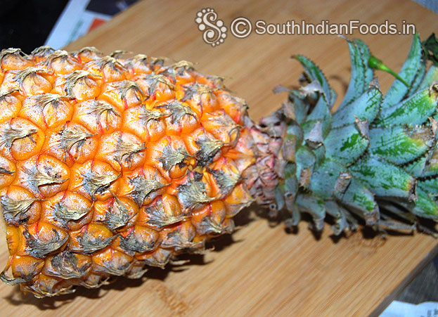 Take half fruit pineapple