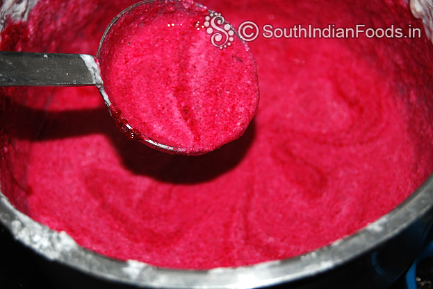 Beetroot dosa batter is ready