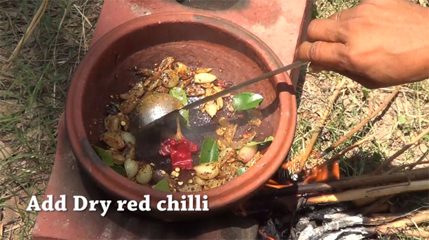 Add dry red chilli