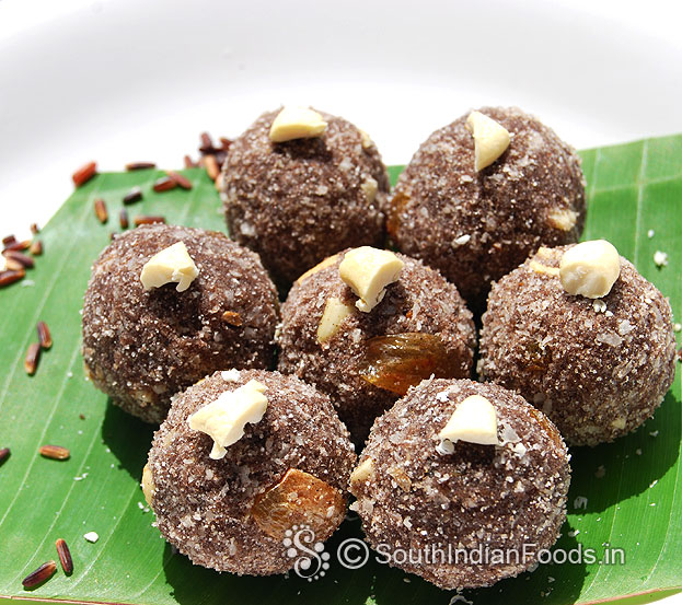 Kavuni arisi thengai ladoo, store in an airtight container, use with in one week