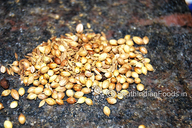 Dry roasted coriander, cumin seeds & peppercorns