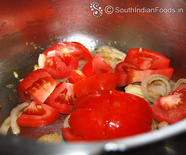 Add tomato saute till soft