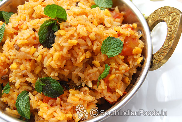 Healthy moong dal jeera rice biryani ready