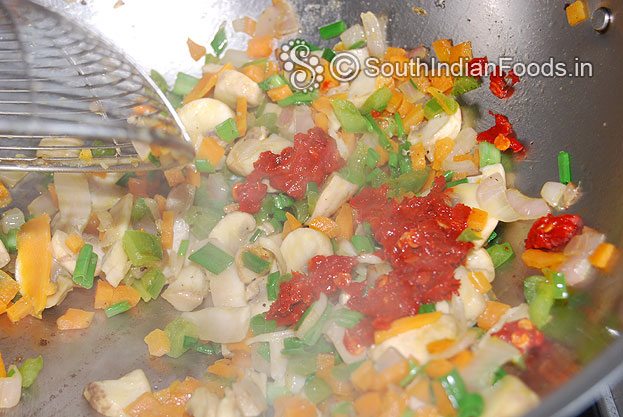 Add spring onion & red chilli paste