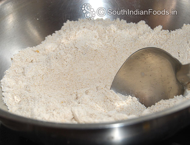 Heat pan, add ground oats powder ,saute for 2 min