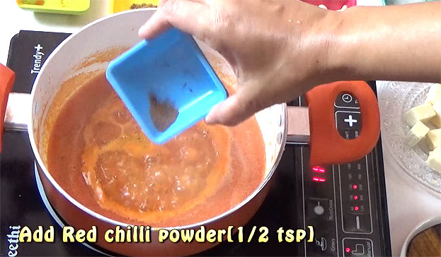 Add red chilli powder