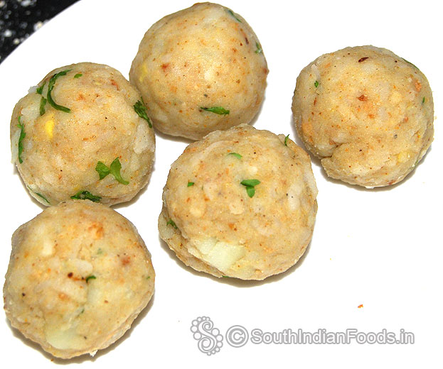Raw potato poha balls ready