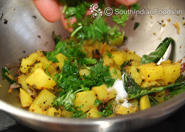 Finally add coriander leaves & cut off heat