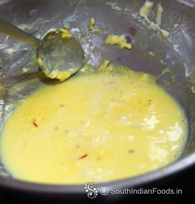 Cut off heat, remove malai from the pan