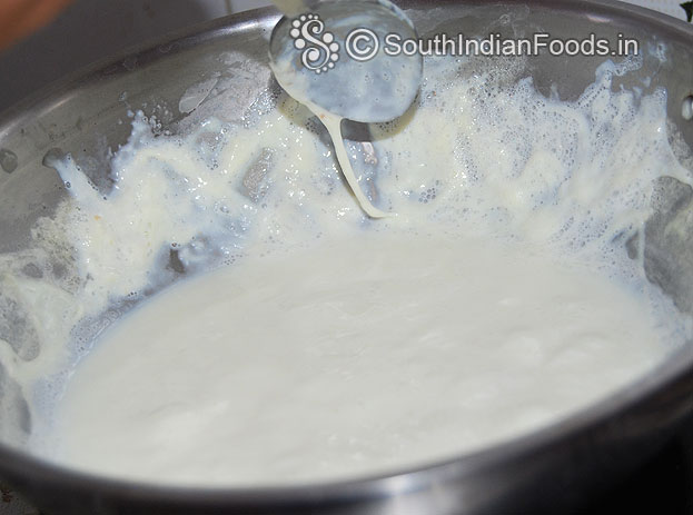 Stir milk gently to avoid burning at the bottom of the pan
