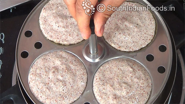 Place it in idli cooker, cover lid & steam it for 10 min