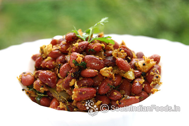 Red kidney beans masala stir fry