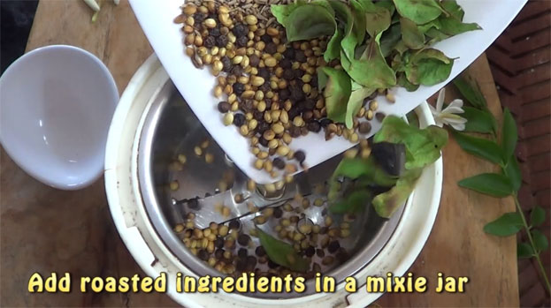 Put all roasted ingredients in mixie jar