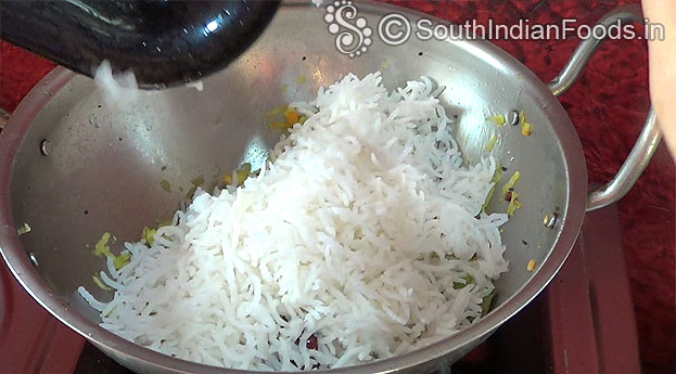 Add boiled long-grained rice