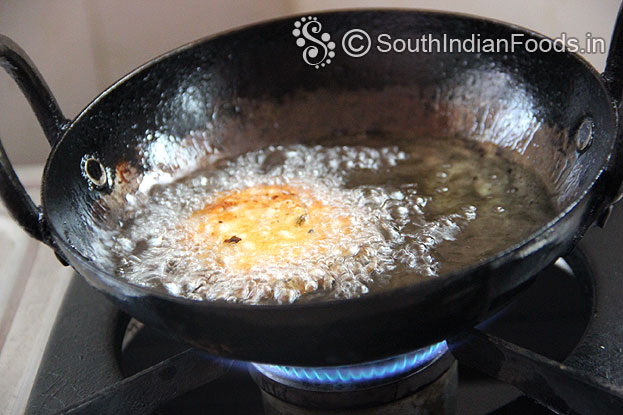 Deep fry till golden brown crisp both sides on medium hot oil
