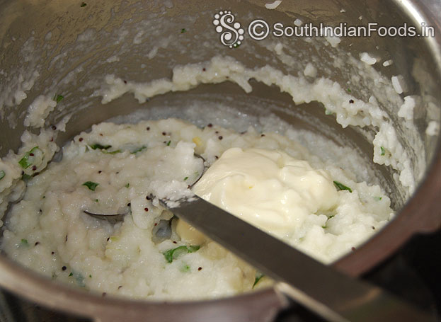 Add curd in warm stage of rice