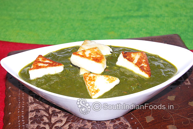 Spinach cottage cheese curry