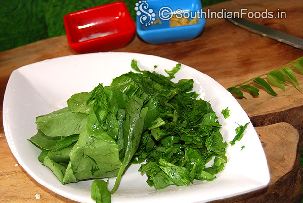 Wash & chop spinach