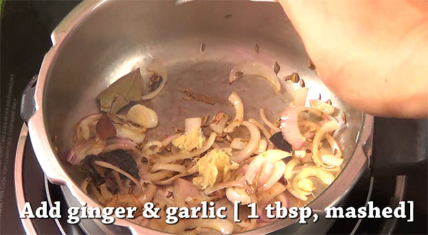 Add ginger, garlic paste