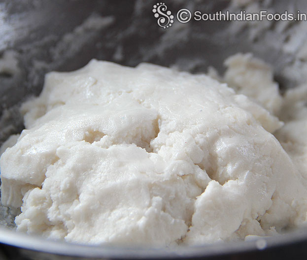 Kozhukattai dough is ready, add 1 tbsp sesame oil, knead it & make soft dough