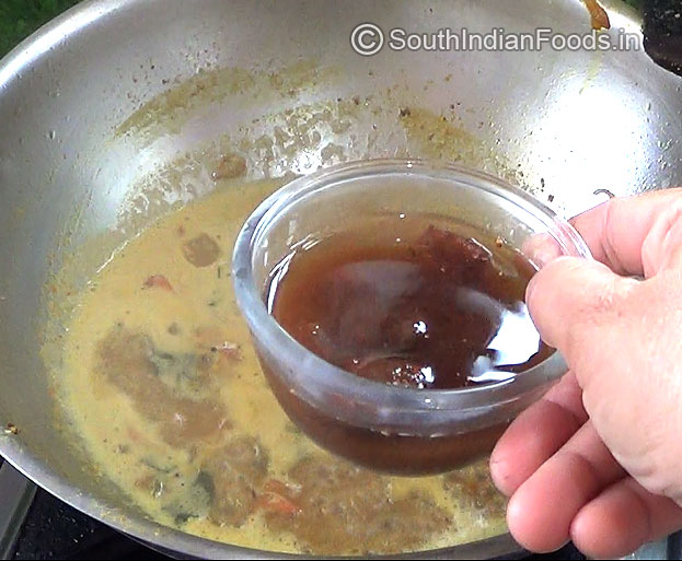 Add Tamarind mixture, let ti boil