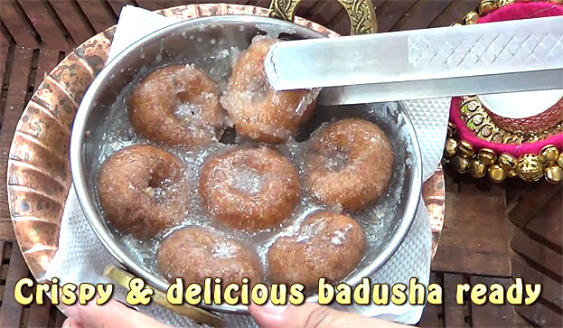 Delicious, crispy, juicy & healthy badhusha ready