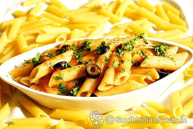 Indian style masala penne pasta with tomato