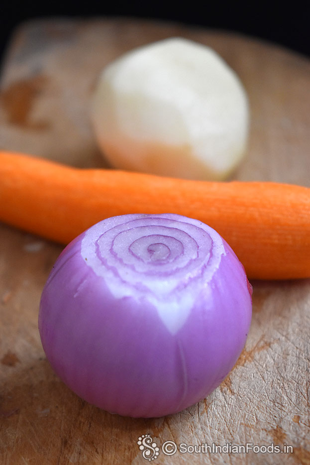 Peel off onion, potato or carrots
