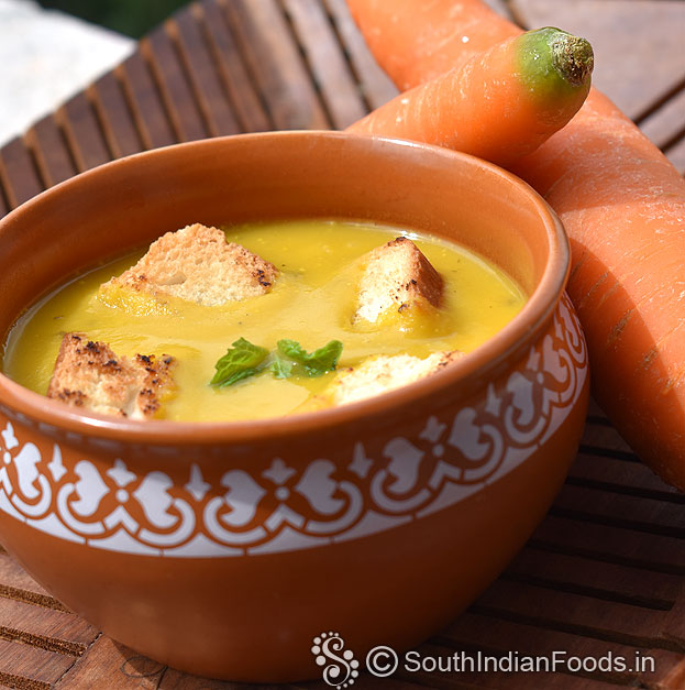 Homemade carrot soup without corn flour